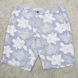 Brooks Brothers 346 Chino Shorts Mens 38 Blue/White Floral w/ 11" inseam